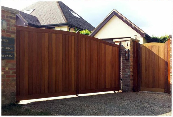 automated wooden gates